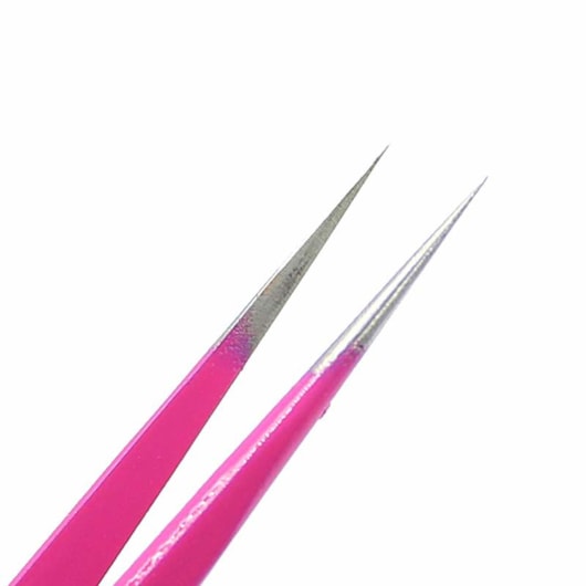 Pinca Reta Para Cílios E Pedrarias Ponta Super Fina Rosa D&z