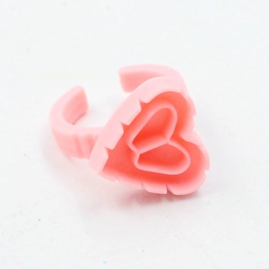 100 Anéis Coração Batoque Descartáveis c/ Divisórias