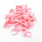 100 Anéis Coração Batoque Descartáveis c/ Divisórias