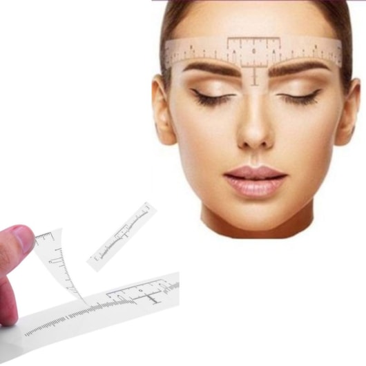 Kit 50 Réguas Adesivas Descartáveis Para Marcação De Sobrancelha