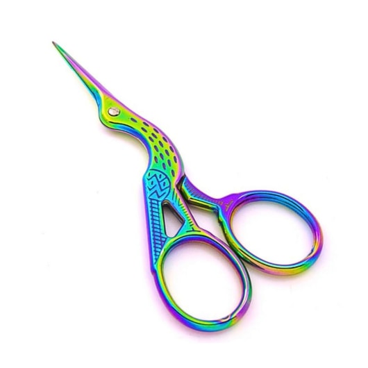 Tesourinha De Garça Inox Para Cilios E Unhas Furta Cor