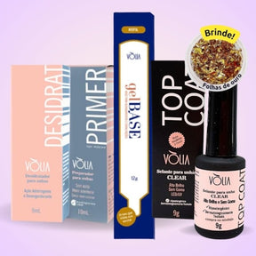 Kit Volia Preparadores para esmaltação blindagem ou alongamento 4 Itens - Volia